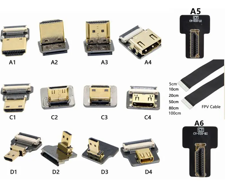 FPVマイクロミニHDMI互換90度コネクタFPCフレキシブ - Drone Gimbal Ribbon Cable のレビューと価格